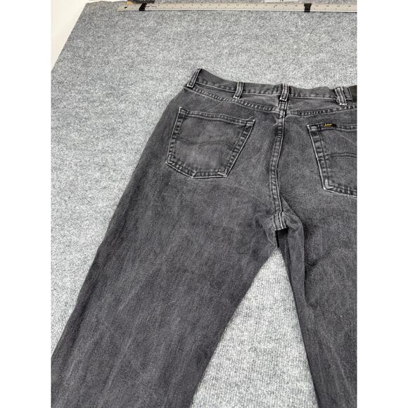 Vintage Lee Jeans 36x32 Black Denim Straight Fit - Picture 9 of 16